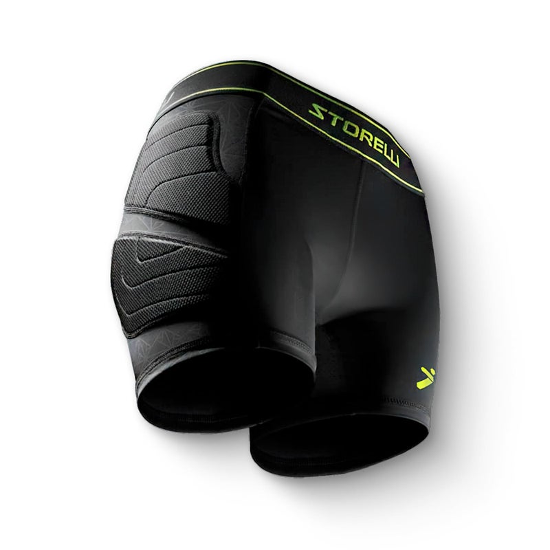 Storelli Womenâ€™s BodyShield Impact Sliders 2, High-Impact Protection, Sweat-Wicking, UV-Resistant Athletic Undershorts for Soccer & Heavy-Duty Sports, Black, Extra Small - Image 1